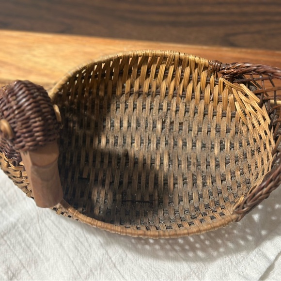 A Vintage Woven Duck Basket with Brown Eggs - Picture 6 of 8